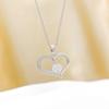 Women's Gold-Plated Copper Heart Pendant Necklace with Zircon Inlay