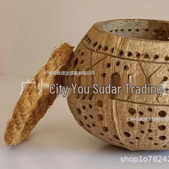 Hollow Coconut Shell Candle Wax Bowl - Creative Decorative Storage & Food Bowl