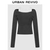 UR Women's Contrast Faux Two-Piece Pleated Knit Sweater