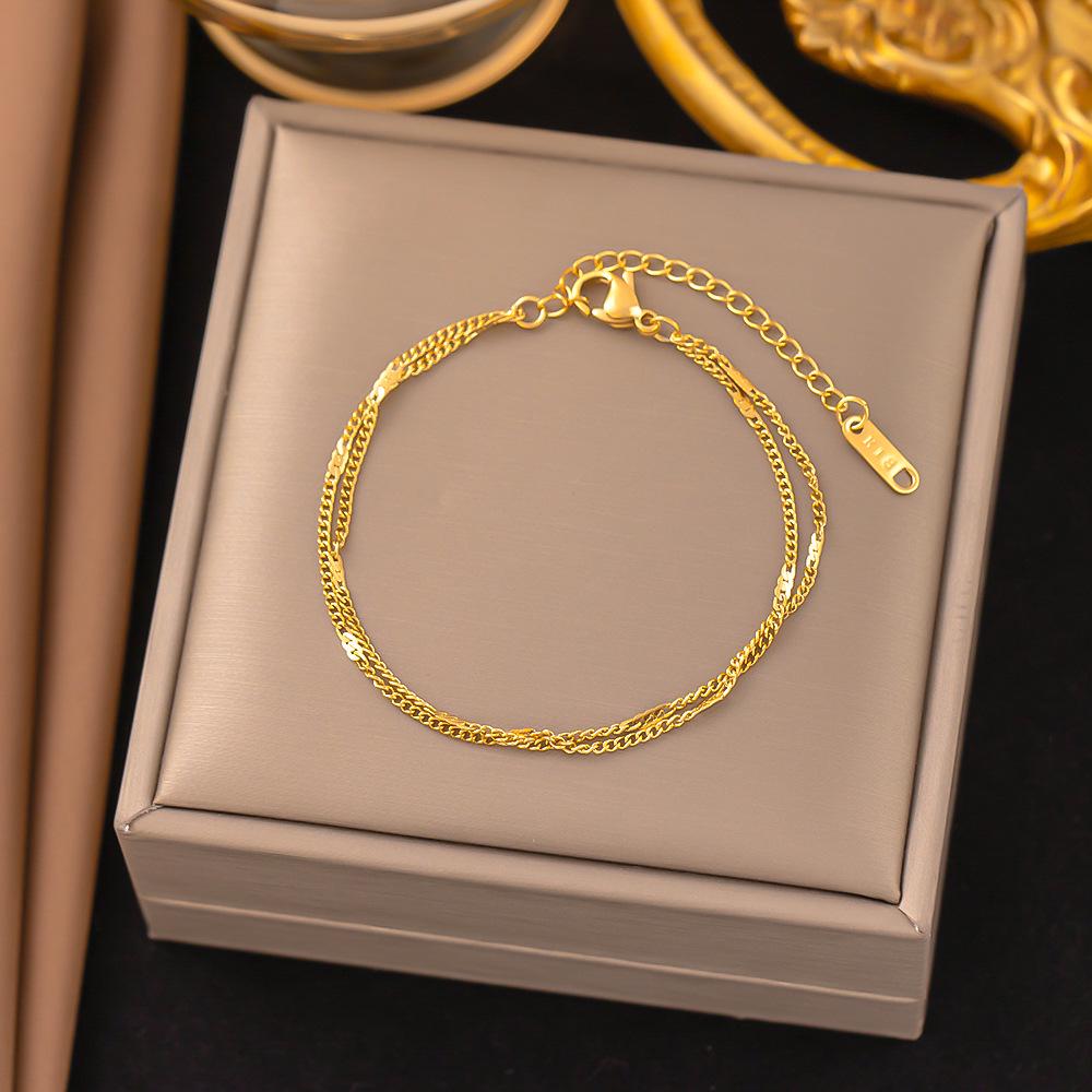 

Elegant Double-Layer Bracelet: Sweet Korean Design for Women