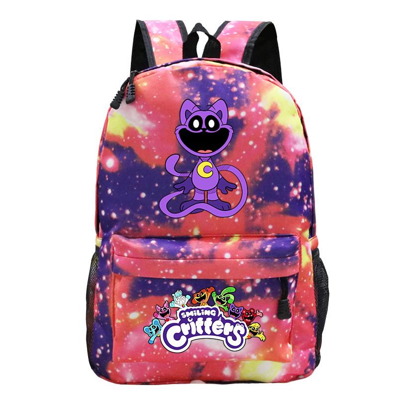 Cartoon Printed Children'S Backpack, Animation Schoolbag, Male And Female Primary And Secondary School Students Outdoor Travel Backpack