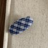 Blue retro plaid hairpin sweet niche side bangs clip spring and summer bb clip broken hair clip girl