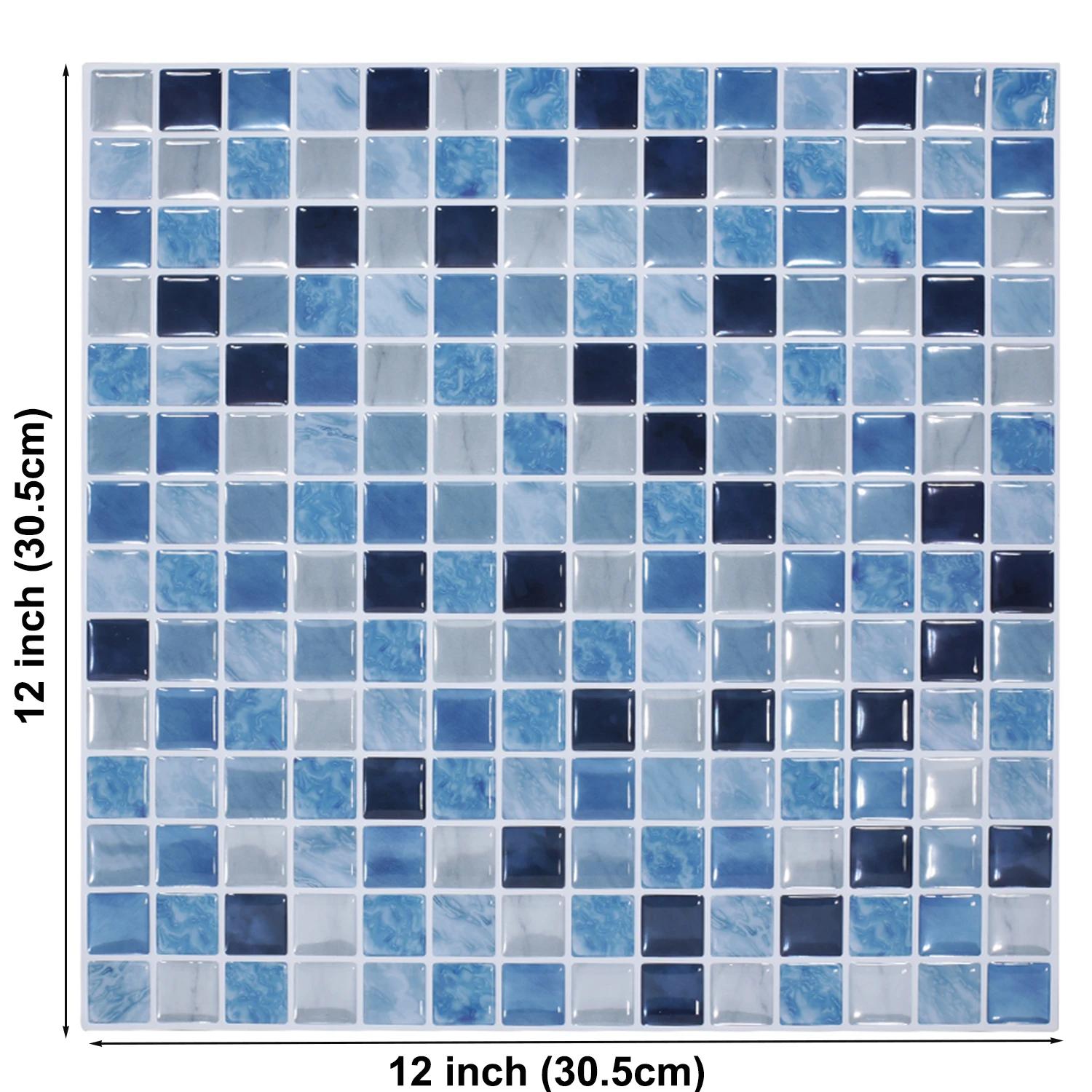 

3D Квадратная Наклейка на стену Самоклеящаяся Мозаичная плитка Сделай сам Кухня Ванная Комната Домашняя Стена Фартук Декорация 3 Pieces