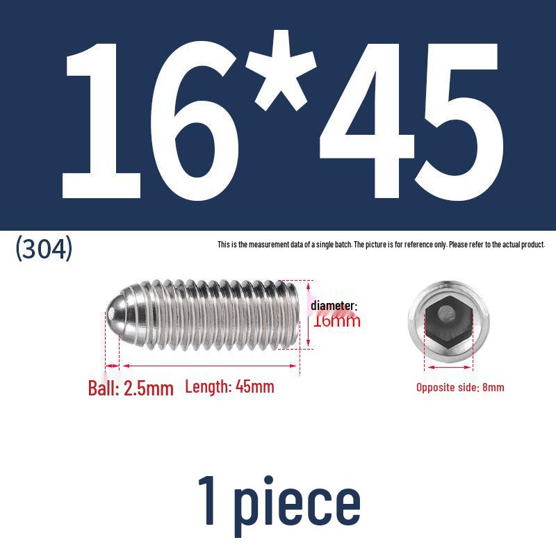 Stainless Steel Ball Plunger Set: M2.5-M16 Ball Screw Positioning Spring Plunger