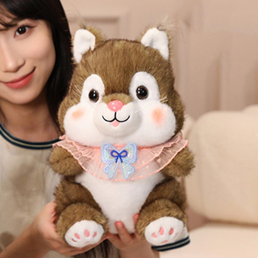 Bow Knot Squirrel Plush Toy Cute Squirrel Plush Doll Plush Squirrel Doll  Kids Birthday Christmas