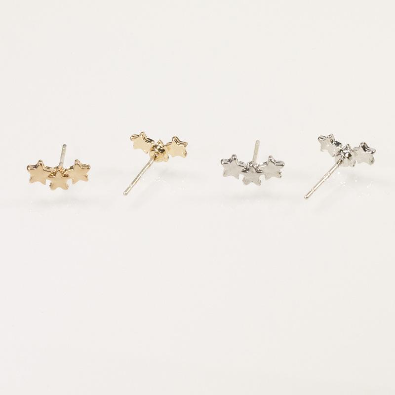 S925 Silver Needle Earrings Female Little Star Simple Earrings Small Cold Wind Gypsy Star Earrings Exquisite Temperament Super Immortal