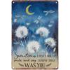 Metal Sign Just Look Up Smile Say I Know That Was You Dragonfly Dandelion Vintage Tin Sign Wall Art for Home Cafe Pub Decor