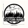 Vintage 1pc Metal Wall Art Decor Tree Shape Custom Name Sign Detachable Indoor Reusable