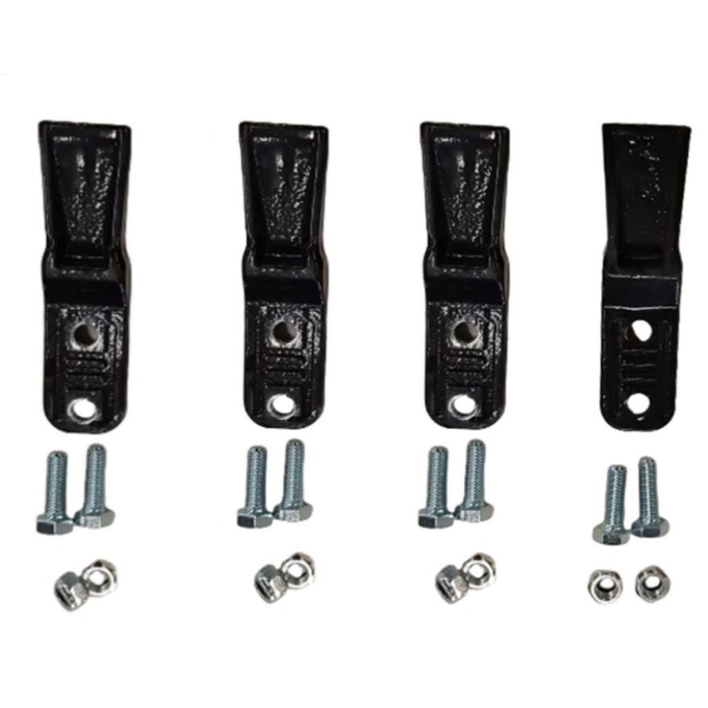 4 Set Excavator Bucket Teeth Tractor Bucket Teeth with Screws Nuts for Backhoe Hard Soil Farm Construction