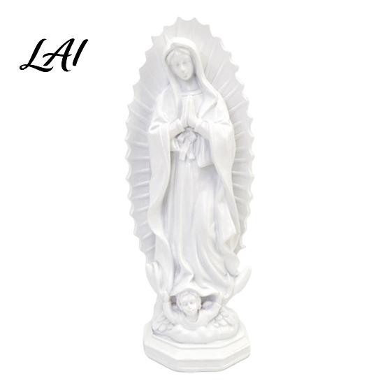 Artystyczna Ozdoba Stołowa Matka Boża z Guadalupe Statua Religijna Figurka Dziewicy Mary Rzeźba z Żywicy Egzotyczne Akcesoria do Domu Inspirująca