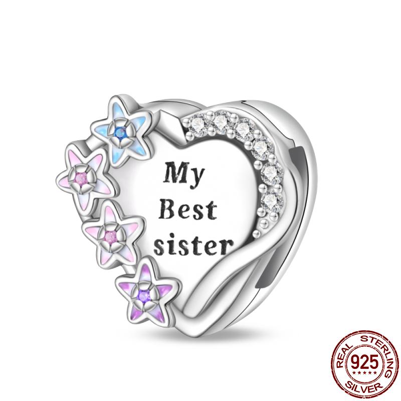 Copper Flat Beads-Pink Heartbeat Charms Fit 3Mm Pan Bracelet Diy Beads For Women Birthday Fine Jewelry Gift