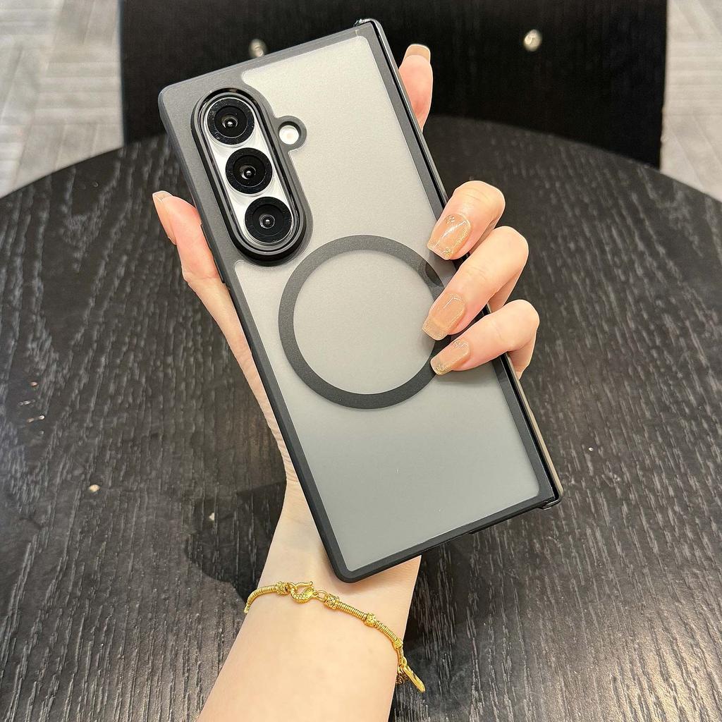 CHAOYIDIAN Case for Samsung Galaxy Z Fold 7 Translucent Hinge Folding Shockproof Magnetic Wireless Charging Cover Accessories