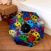 Padrão Padrão Vinil Pop Art Novo Estilo Guarda-chuva, 1 Peça Guarda-chuva Dobrável Automático, Guarda-chuva de Viagem com Design Portátil, Guarda-chuva para Exterior