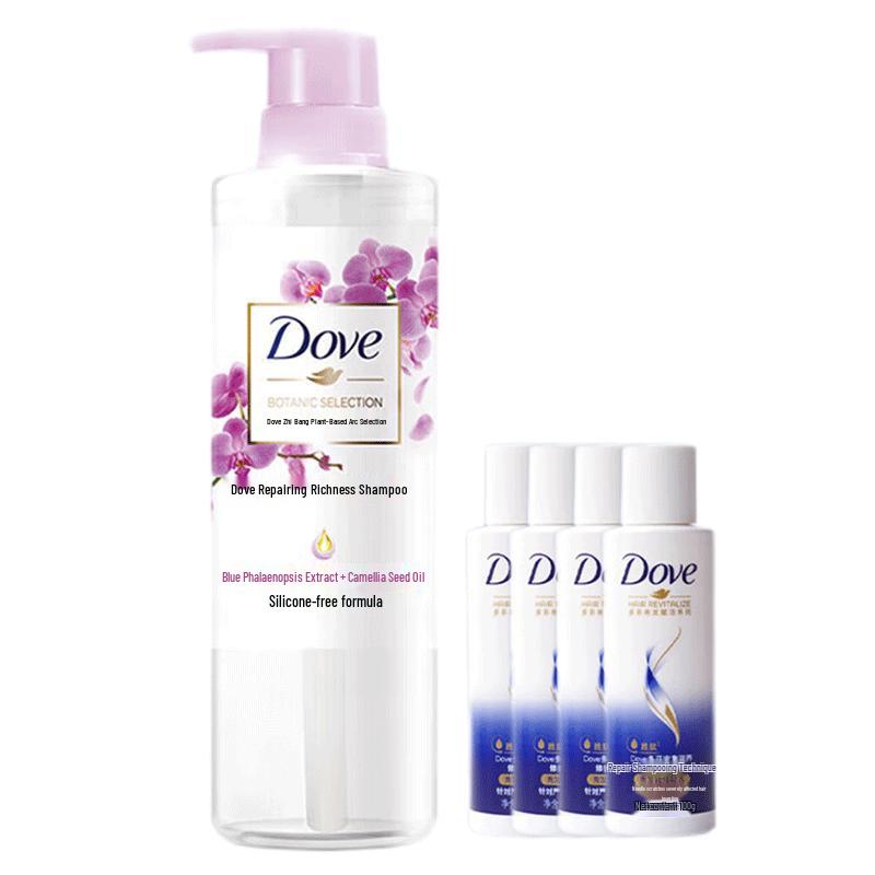 

Dove Botanical Repair & Deep Cleanse Shampoo Bundle (470g + 4x100g)