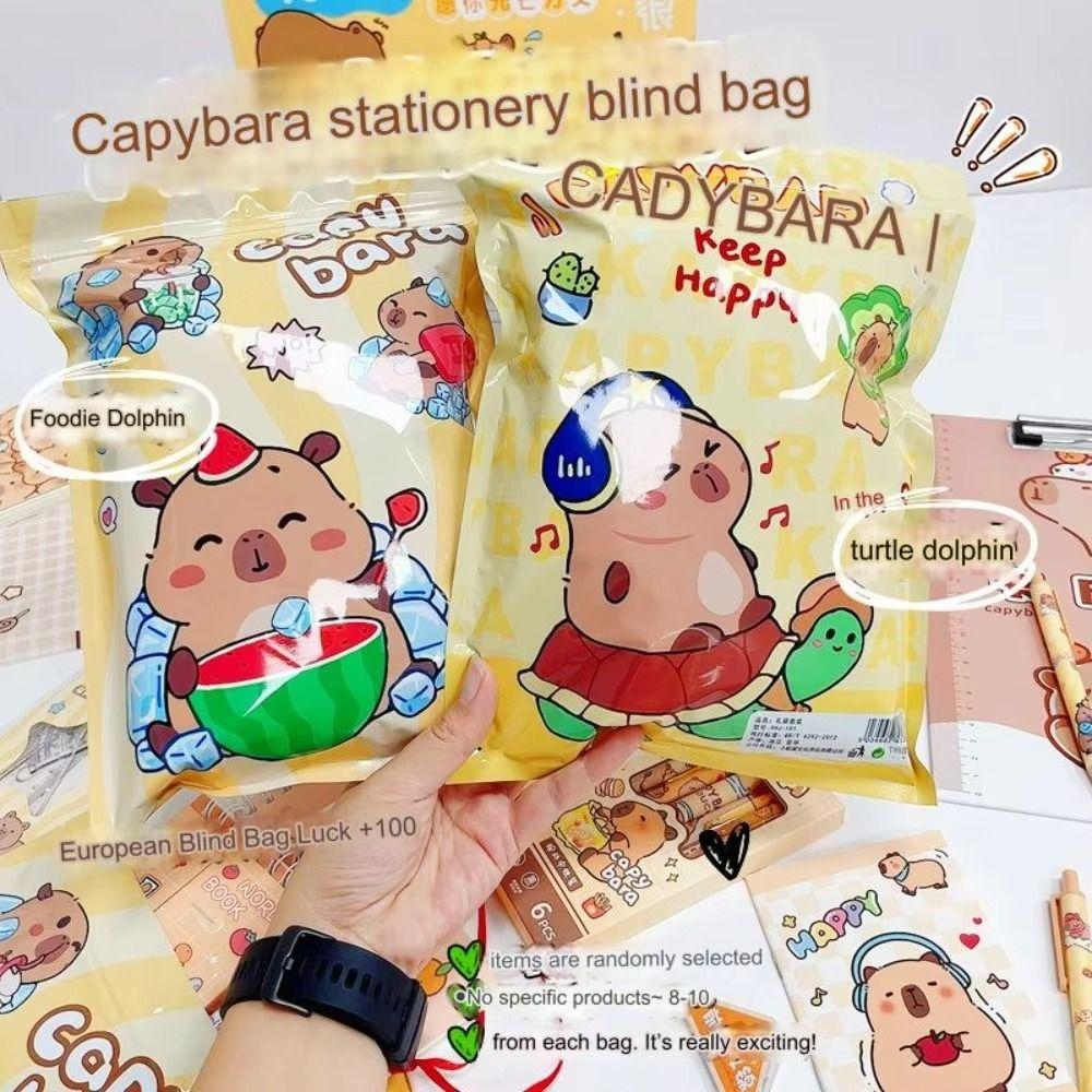 Metric Ruler Cartoon Eraser Stationery Multifunctional Capybara Gift Pack  Measuring Tool