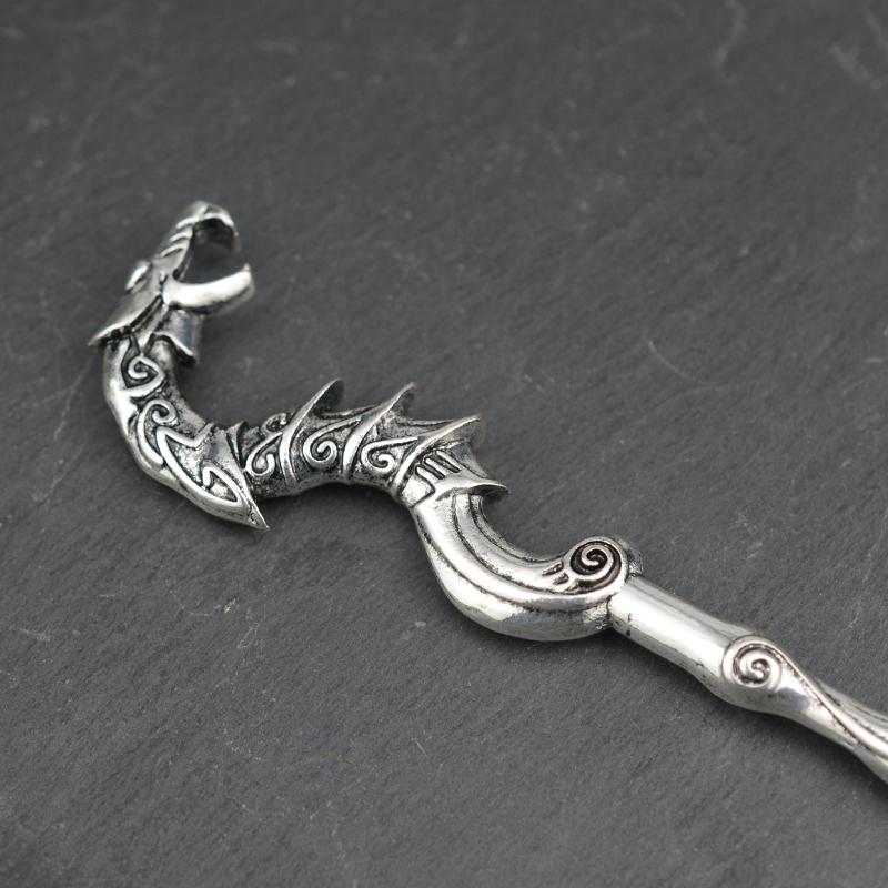 Ethic Dragon Hairsticks Silver Axe Sword Hair Accessories Witch Snake Triple Moon Pentagram Hairpin Hair Stick