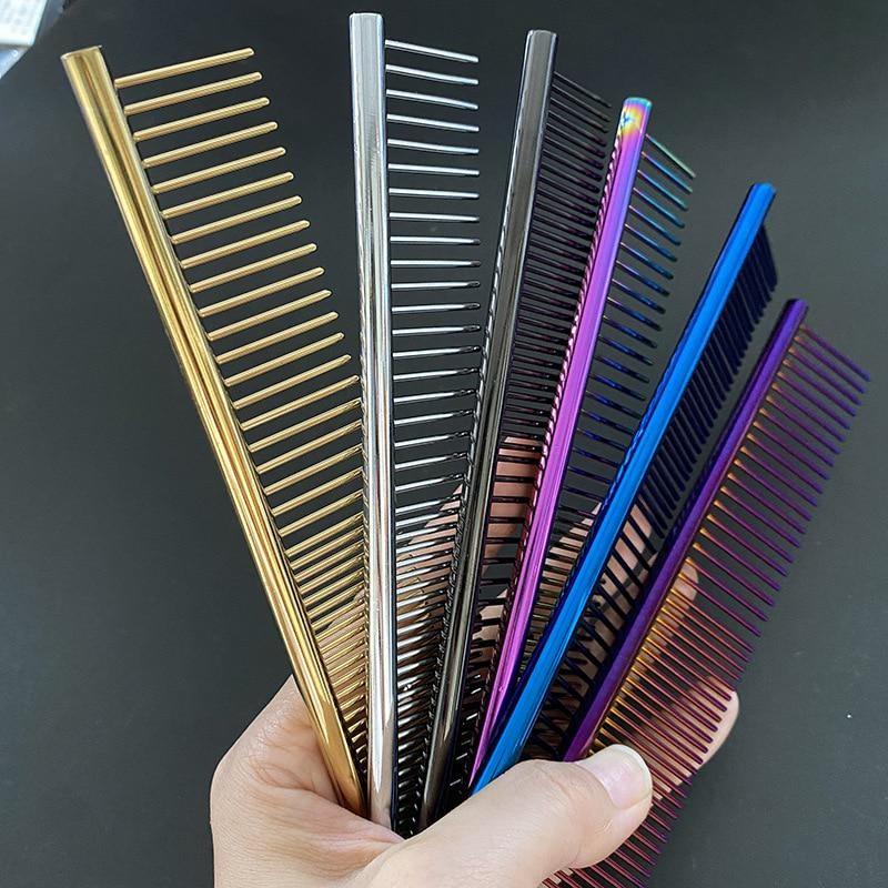 Stainless Steel Pet Comb Optional Professional Dog Cat Grooming Comb Puppy Hair Trimmer Brush Beauty Combs Styling Tools.
