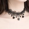 Hot Sale Sexy Black Lace Flower Waterdrop Rhinestones Pendant Women Girl Popular Torques Short Necklaces Accessories
