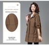 Korean Style Loose Mid-Length Trench Coat for Women, 2025 Spring/Autumn New Fashion for Middle-Aged Moms