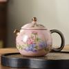 Ru kiln yellow exquisite teapot cover bowl single pot high-end tea brewer household ceramic teapot tea set Xishi pot series
