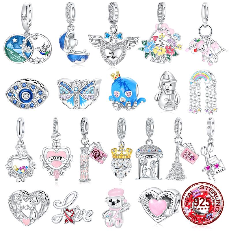 Copper Love Letter Christmas Deer Ring Devil'S Eye Series Bracelet Charm Beads Necklace Diy Female Jewelry