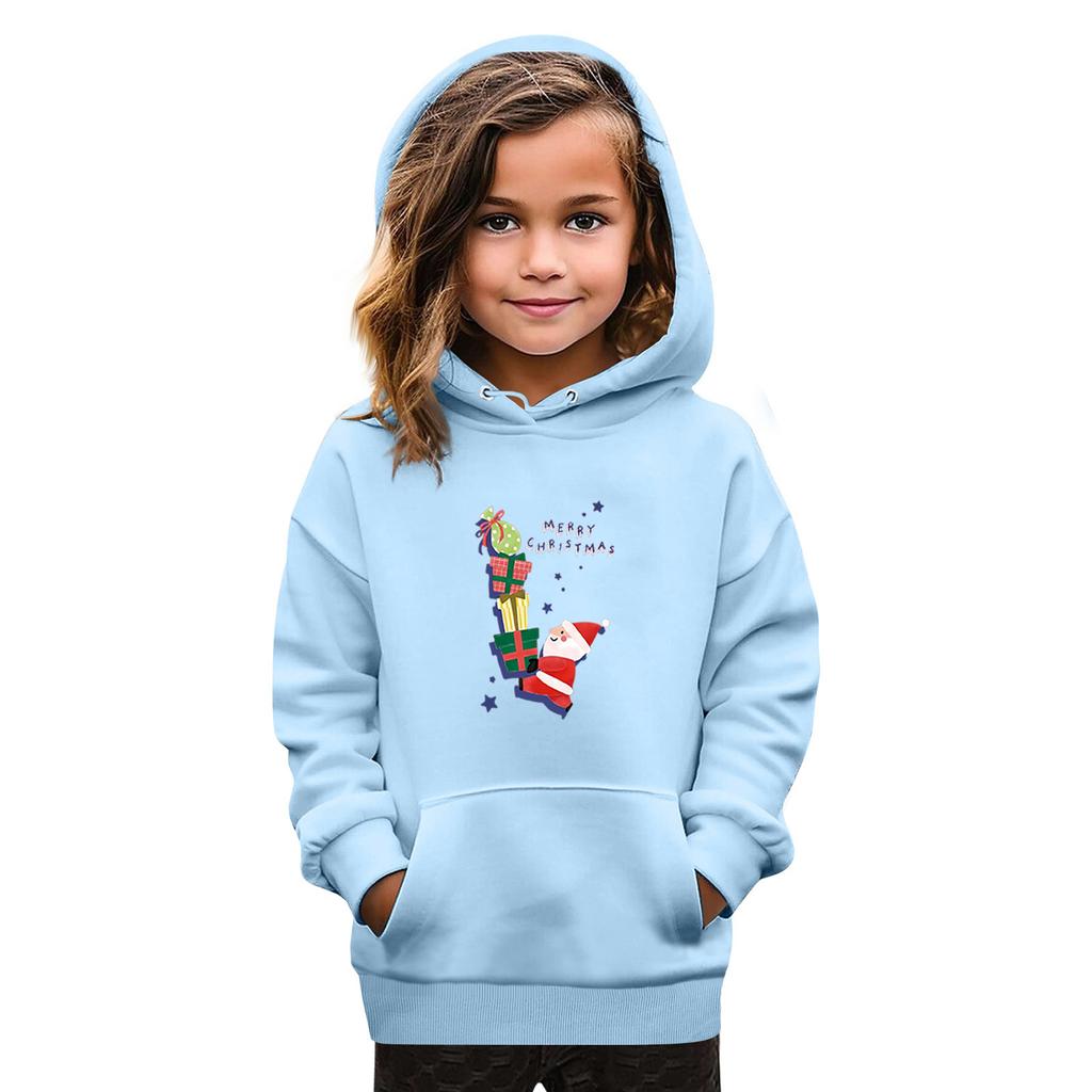 Sweatshirts For Teen Girls Hoodies Long Sleeve Drawstring Pullover Cute Oversized Hoodie Christmas Day