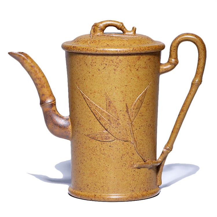 

Высокий бамбуковый секционный чайник Исинская Цзыша, ручная работа Дуань Ни, оригинальная руда, высокотемпературный, бытовой чайник и набор.