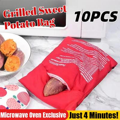 Mikrobangų krosnelės bulvių maišelis Daugkartinis greitasis mikrobangų krosnelės bulvių viryklės maišelis Keptų bulvių viryklė Perfect Potatoes 4 minučių raudonas keptas maišelis