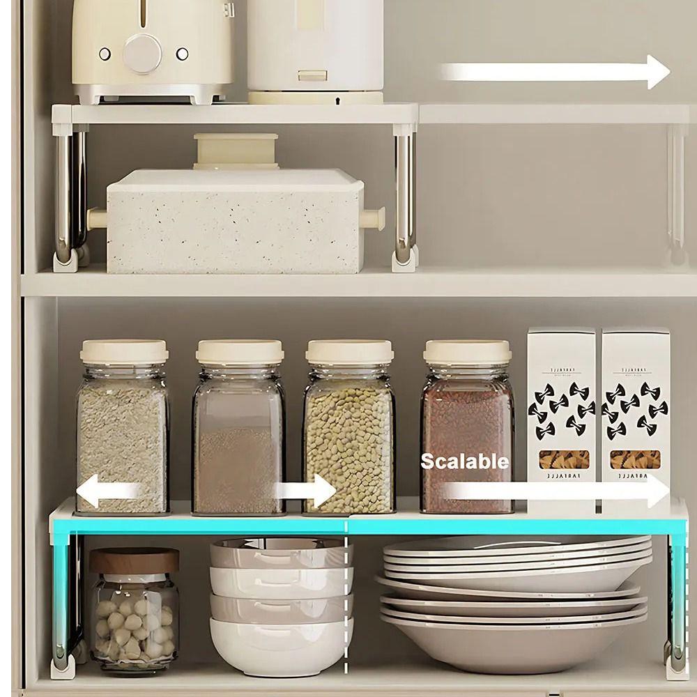 Freestanding Extendable Storage Shelf Stackable Kitchen Cabinet Organizer  Seasoning