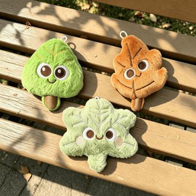 Süße Cartoon-Blatt-Plüsch-Schlüsselanhänger-Anhänger Tasche Geldbörse Auto-Dekor - Ahorn-Eiche-Grünes Design Weiches Stofftier-Accessoire