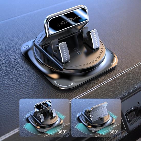 Yousheng Dashboard Car Phone Mount 360 Degrees Rotatable Phone Holder with Non-Slip Pad One-Hand Operation Parking ID Plate Holder for IPhone