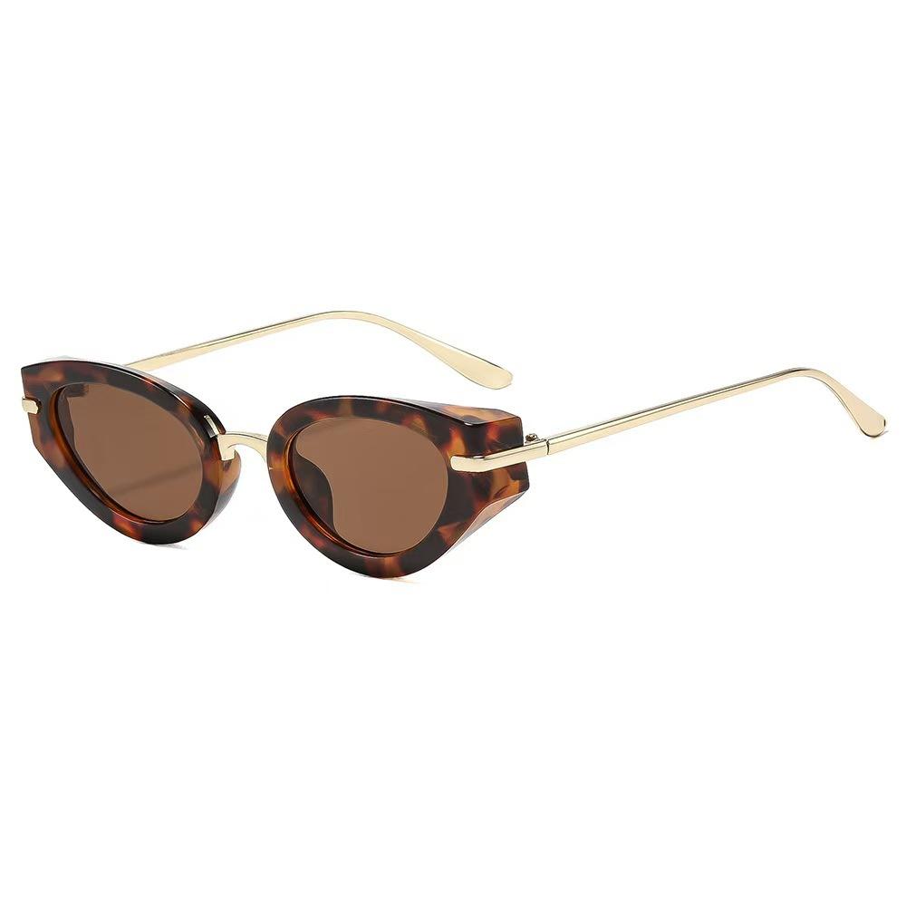 New European and American fashion personalized oval women's fashionable small frame sunglasses trendy outdoor sunscreen versatile sunglasses