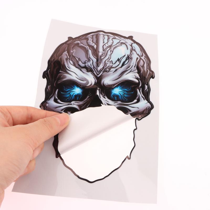 1 Piece Motorbike Fuel Tank Fairing Waterproof Sunscreen Skeleton Motocross Decoration Mechanical Skull Motorcycle Stickers