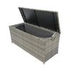 Outdoor Storage Box, 113 Gallon Wicker Patio Deck Boxes with Lid, Outdoor Cushion Storage for Kids Toys, Pillows, Towel Grey