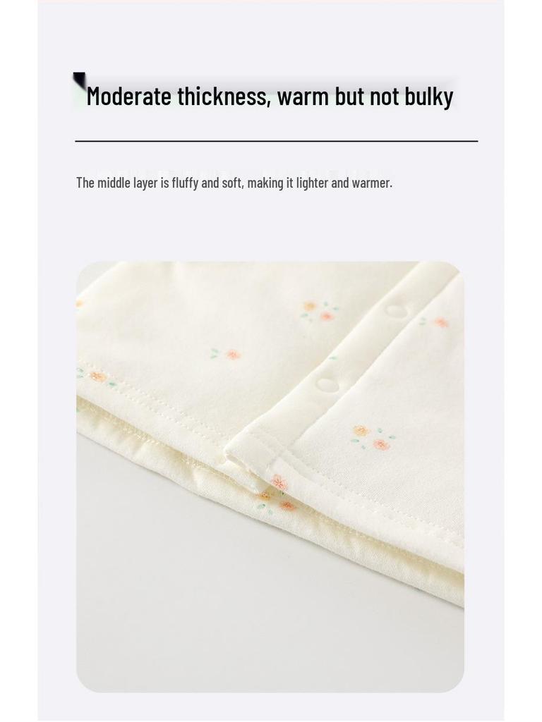 Autumn Warmth Baby Cotton Two-Piece Set - High Waist, Padded Korean Style Infant Homewear