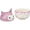 Sanrio 3D Bowl with 13 X Character "Round Kuromi" Lid, Approx. 400ml, Approx. 13cm, Tableware, Purple, San4556-4