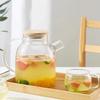 High Capacity Borosilicate Glass Pitcher - Cold/Hot Water, Juice, Floral & Fruit Tea Pot