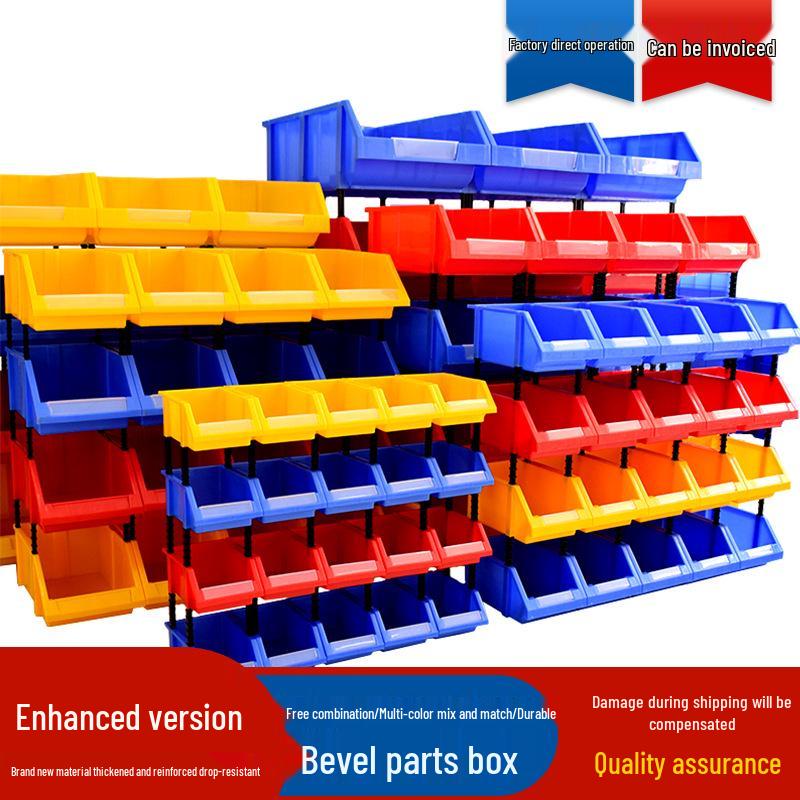 Durable Slanted Plastic Storage and Tool Organizer Box