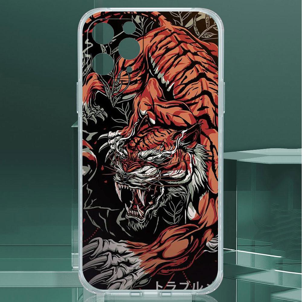 Clear Case For Apple iPhone 14 13 11 12 Pro 7 8 Plus XR X XS Max 6 6S 14Pro Silicone Phone Cover Animal Dragon
