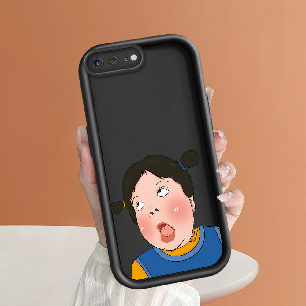 Cute Blue Clothes Girl Phone Case for iPhone Samsung Galaxy Xiaomi Redmi POCO HUAWEI Honor Shockproof Rubber Soft Flexible Cover Casing