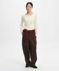 GENERALIDEA Draped Shirred Long Sleeve T-Shirt [Butter] / Gf3Lts503