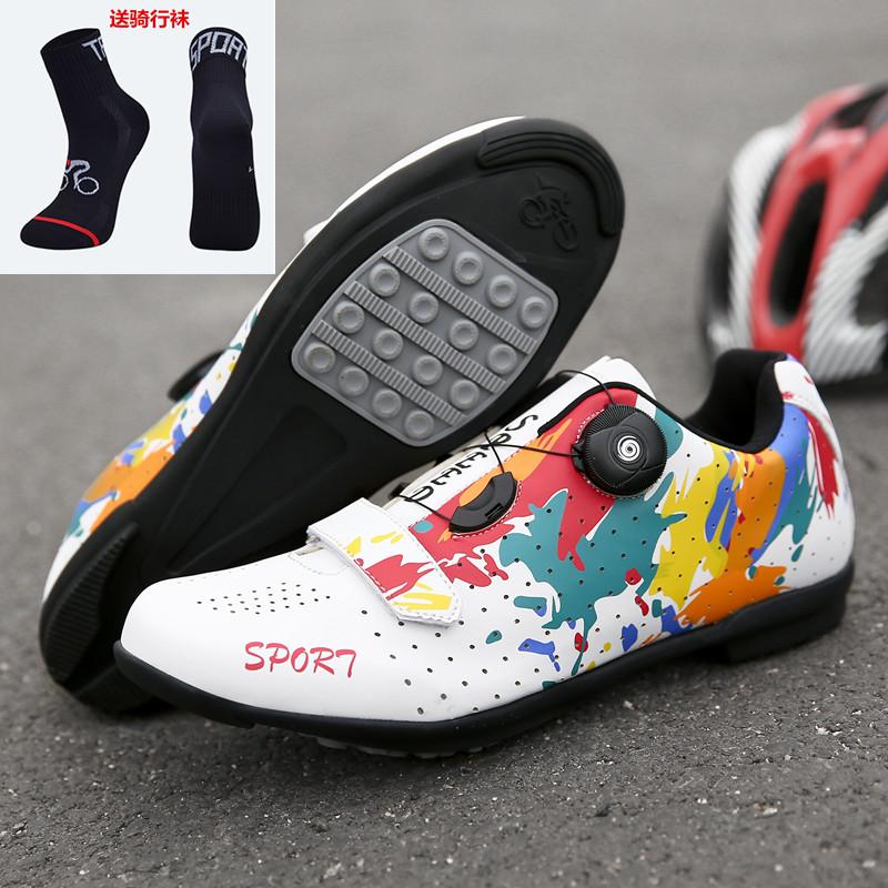 Cycling shoes New bicycle unlocked shoes Mountain bike lock shoes Hard sole breathable road bike shoes Cycling shoes