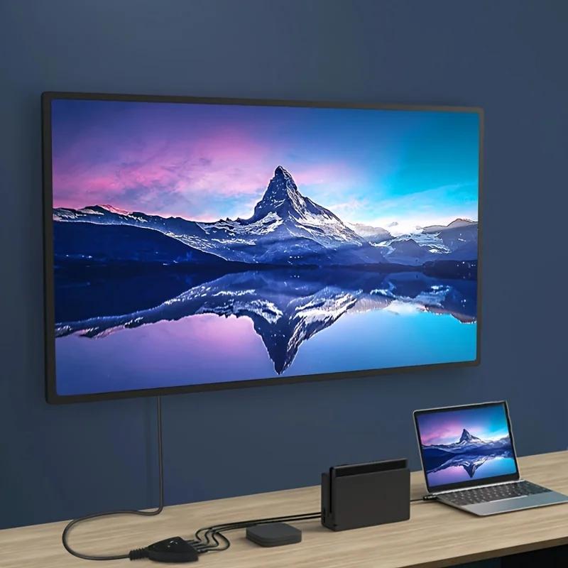 4K 2K 3 Port HDTV Compatible Switch 3D Video Switcher KVM Splitter 3 Input 1 Output Hub For Xbox PS4 DVD PC Laptop TV Monitor