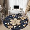 1pc Floral Mandala Office Round Area Rug, Indoor Mat Suitable For Office, Under Office Chairs Bedroom Living Room Home Decor, Room Deco 050