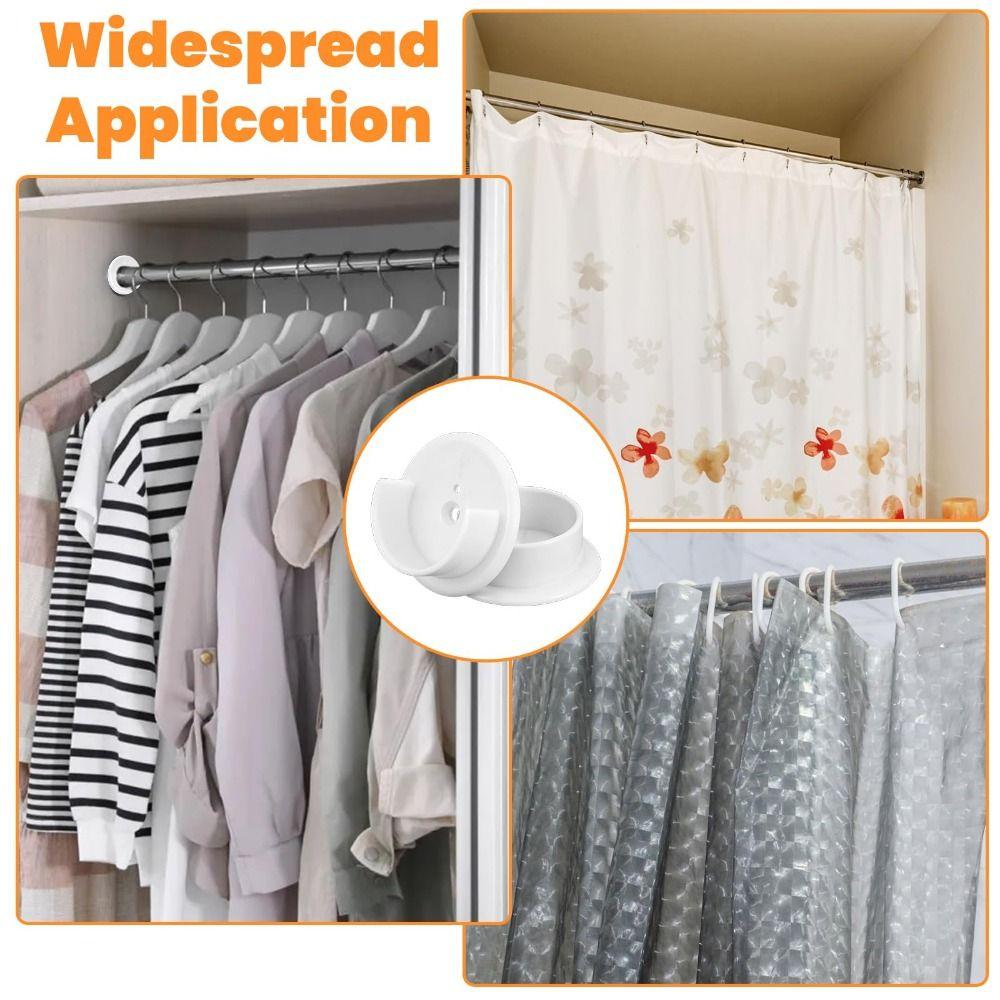 2Pairs Solid Plastic Closet Pole Sockets With Screws Wardrobe Tube Support  Closet Organization