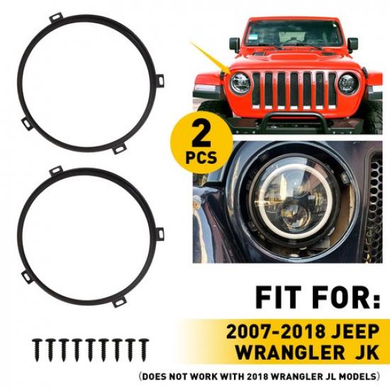 7" Headlight Mounting Bracket Ring Round for Jeep Wrangler JK JKU 07-18  EOA