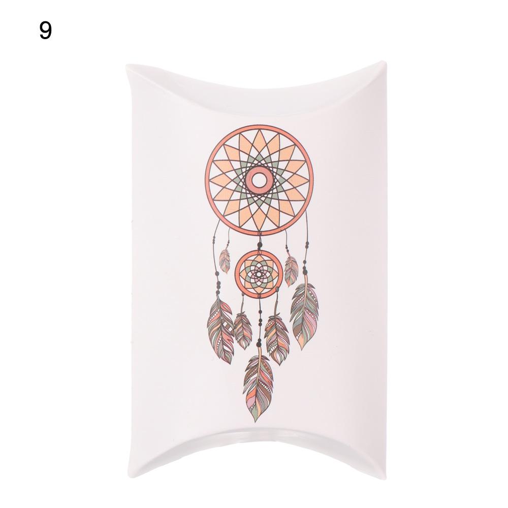 10PCS Mini Kraft Paper Candy Box Present Pouch Gifts Packaging Bag Pillow Shape Boxes Birthday Wedding Decoration Party Supplies