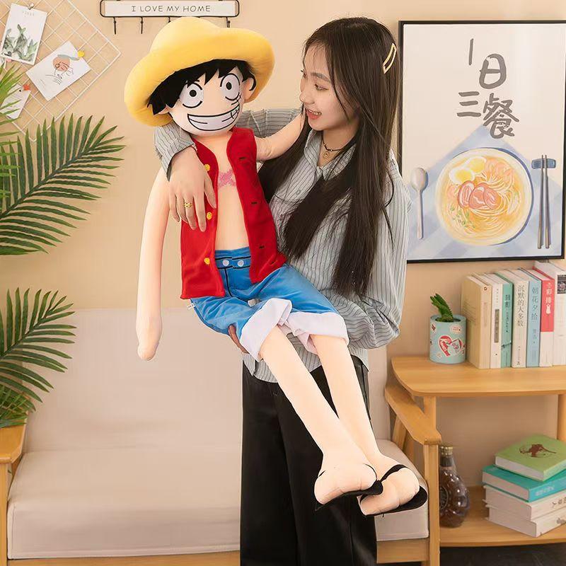 85cm One Piece Anime Cute Luffy Figure Toys Model Kawaii Huge Luffy Sleep Pillow Cushion Doll Birthday Gift