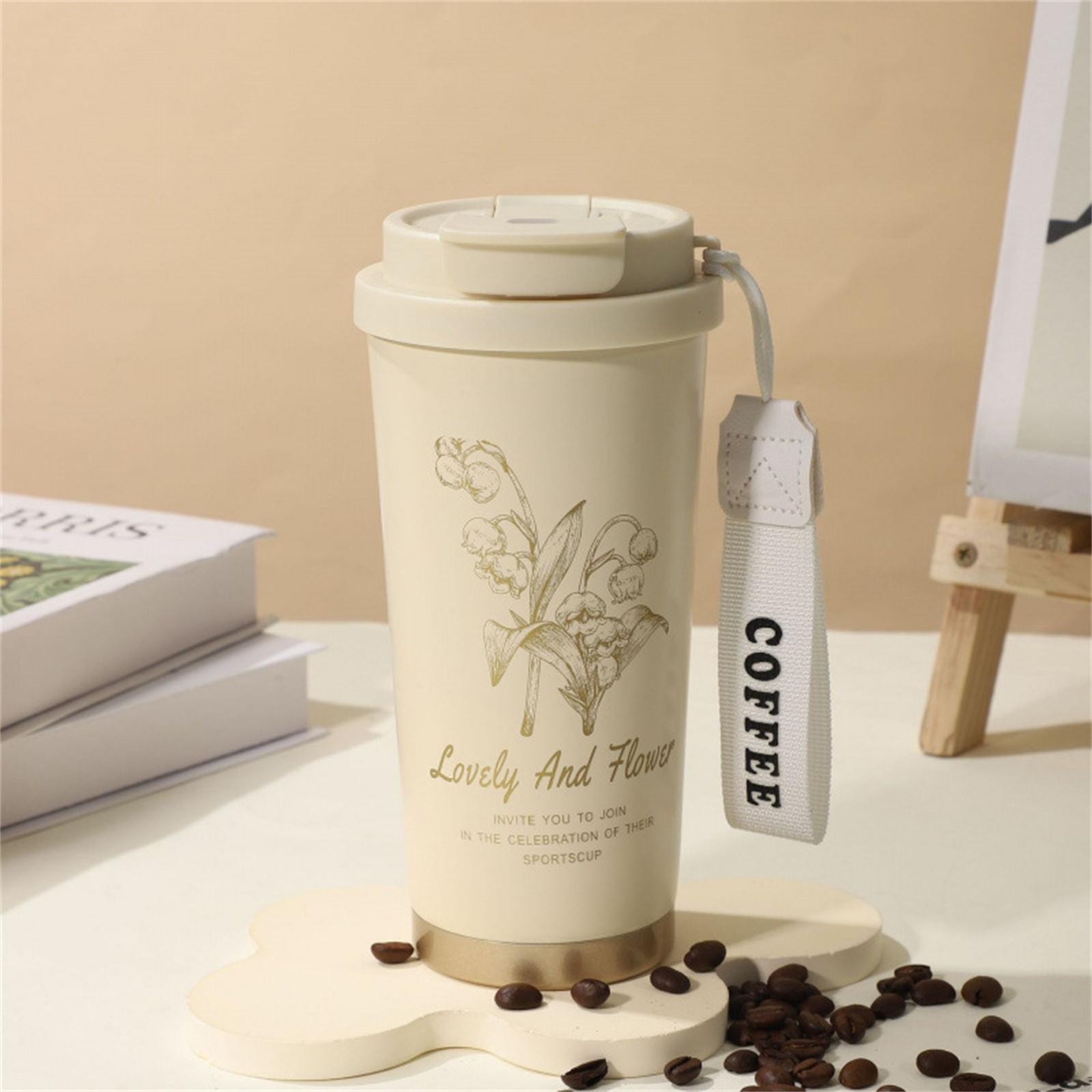 

Large-Capacity Coffee Cup with Straw, High-Appearance Stylish Drinking Mug for Iced Coffee, Tea & Cold Beverages One Size