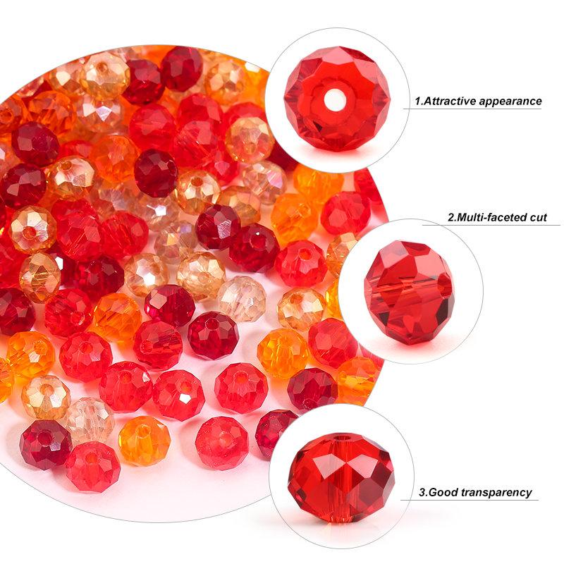 3*4mm 4*6mm Rondelle Faceted Loose Spacer Glass Beads Crystal Round Beads for Jewelry Making DIY Necklace Bracelet Accessories